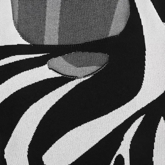 Black Mica Spring Cotton Knit Pekaboo Black + White Romper, Jaded Playsuit - Picture 9 of 11